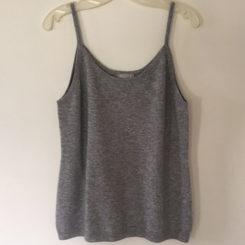 Pure Collection 100% Cashmere Gray Tank Top